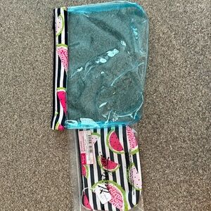 New ThirtyOne clear pouch and matching mini zipper pouch in Slice of Summer